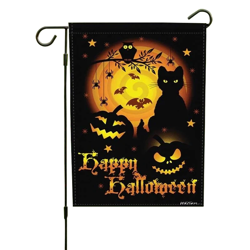 Happy Halloween Cat Pumpkin 12*18 28*40 Garden Flag, Yard Decor Home Garden Flags
