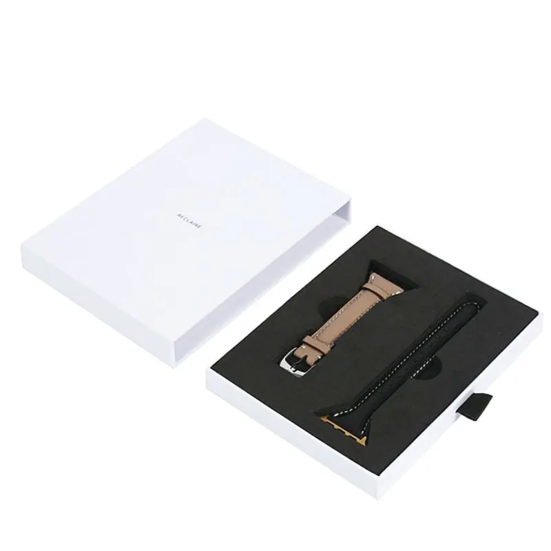 Nice Price  Wholesale Customized Packaging Box  Watch Gift  Rigid  Drawer Box Watch and Strap Set Box