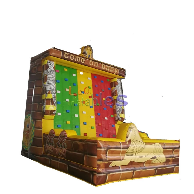 high quality 7*6m/23*20ft Egyptian Sphinx theme inflatable outdoor rock climbing sport inflatable human climbing game for adult