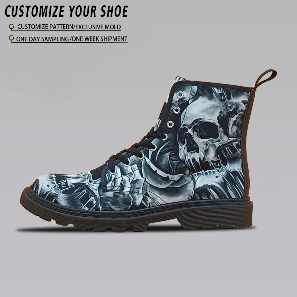 Unisex Fashion Lace up Pu Sneaker Casual Jogging Running Sneaker Wholesale New Products Print on Demand Shoes With Factory