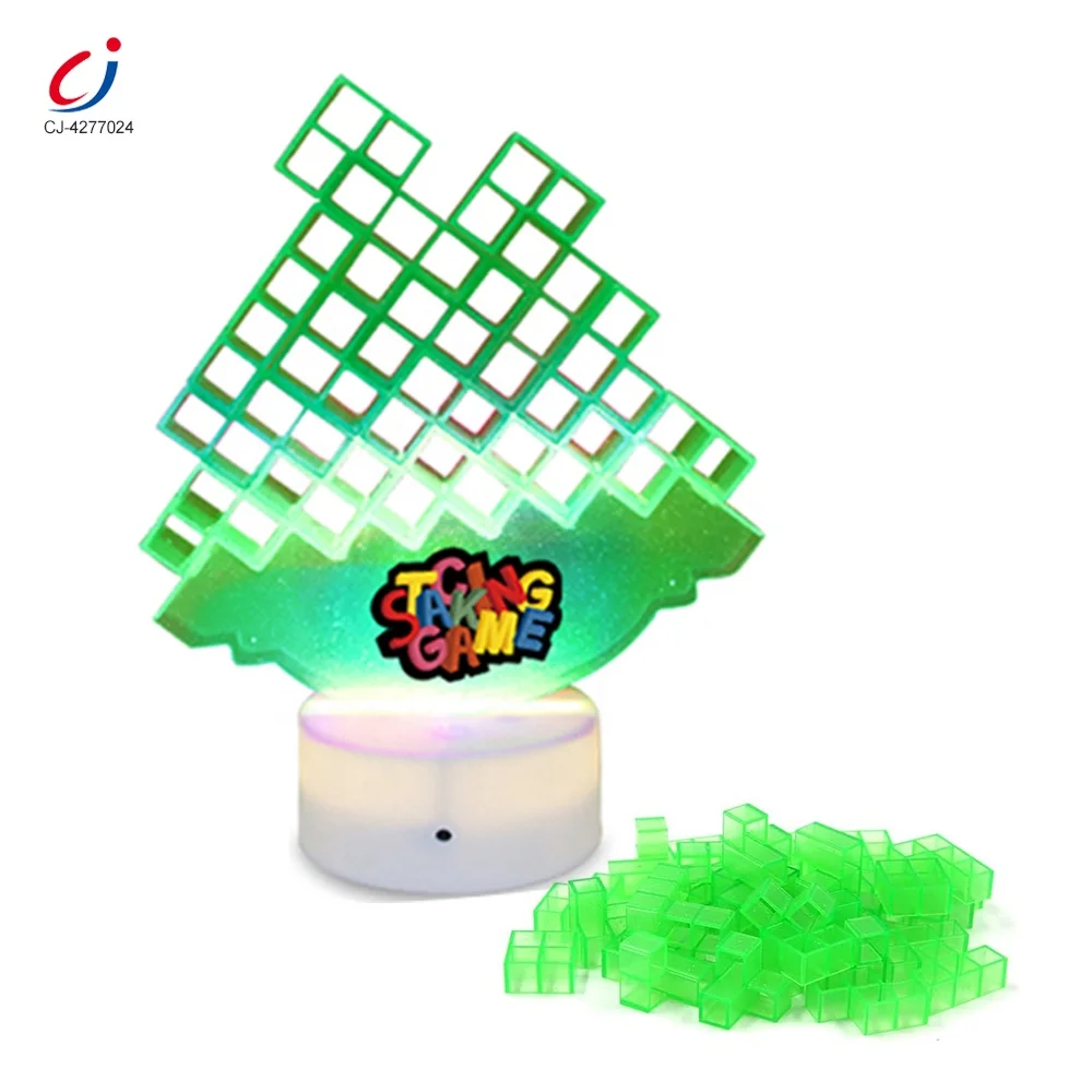 Chengji kids early educational balancing tower stack building blocks toys  luminous balance stacking block game