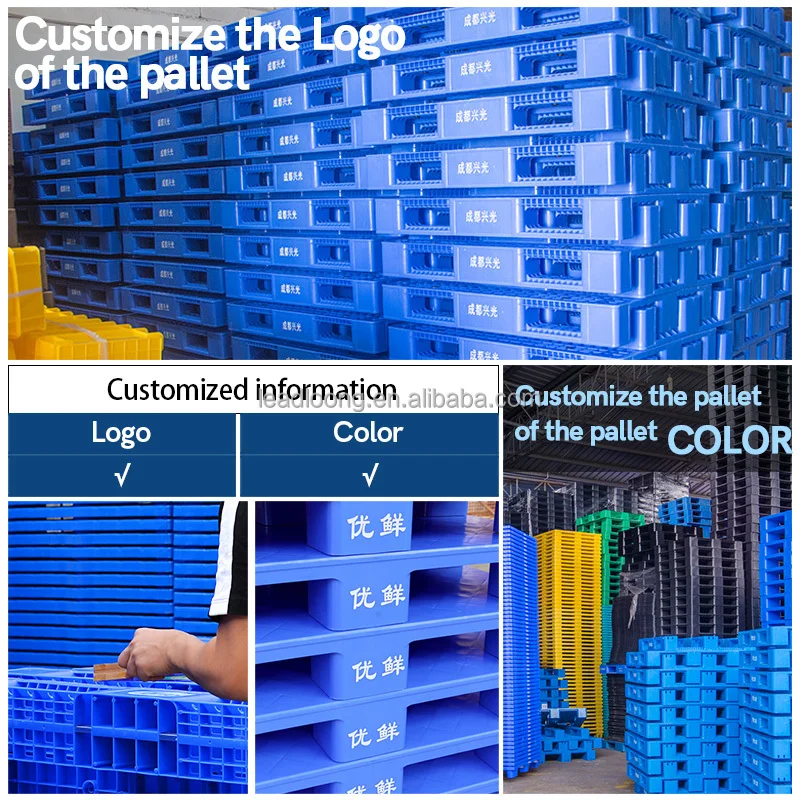 Durable Warehouse Nestable Stacking Pallet Heavy Duty Rack Stainless Steel HDPE Hygienic Plastic Blowmoulded Plastic Pallet Box