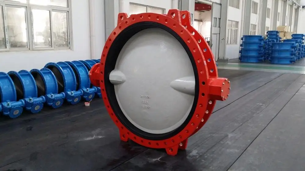 TWS DN1600 PN16 Soft Seal Concentric Double Flanged Butterfly Valve Free Shaft for Actuator