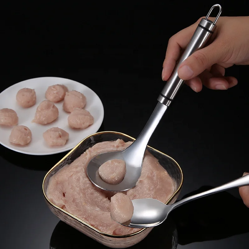 Easy using 304 Stainless Steel Meatball Spoon DIY Meatball Clip/Scoop/Cup/Tongs Fish Balls Meatball Maker