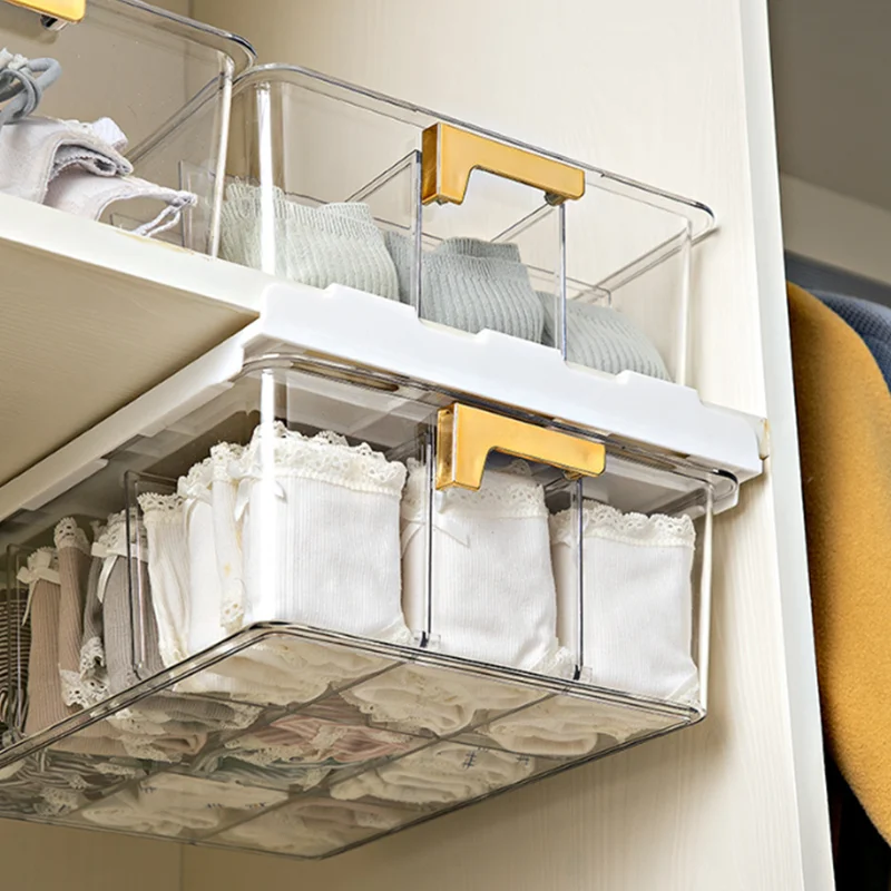 Wardrobe Storage Drawer Type Tie Box Bedroom Panties Compartment Pull out Organizer for Bra, Socks, Scarfs