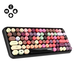 Hot Sale AJAZZ 308I 84 Keys Wireless BT Keyboard Retro Typewriter Round Key for Win/iOS/Android