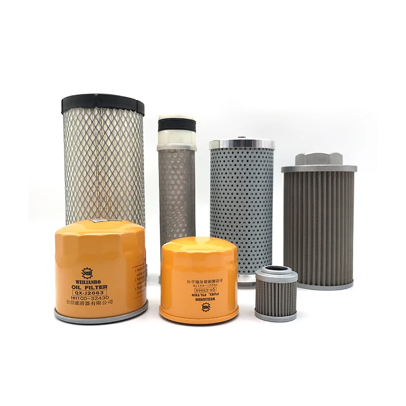 Diesel oil air filter hydraulic oil suction hydraulic oil return hydraulic pilot filter for Kubota U30-5 35-3 excavator filter