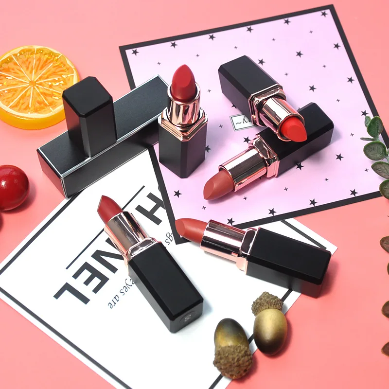 Matte Long Lasting Highly Pigmented Hydrating Creamy Buildable Lip Stick Vegan Lipstick