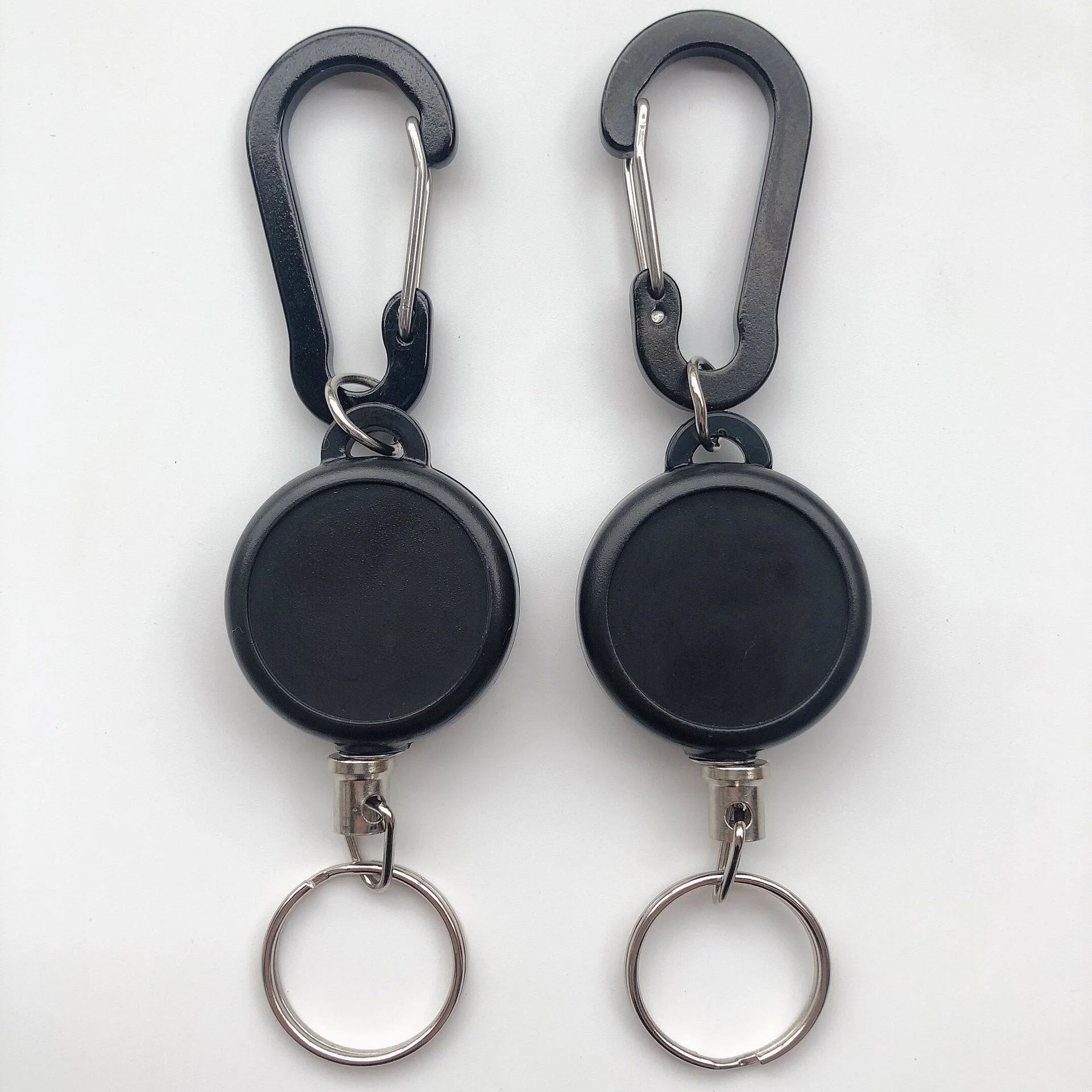 Pullther retractable keychain badge holder scroll clip ID badge holder with steel wire rope ID card holder lanyard