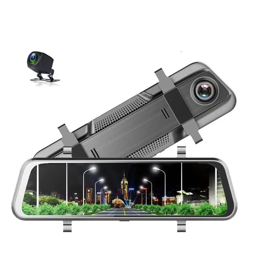 10in full hd 1080p dual lens car dvr camera 4K car rearview mirror night vision video recorder multi language dash cam