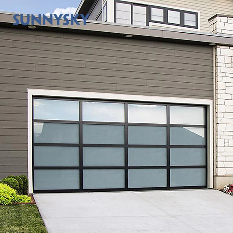 automatic 10*10 glass garage door for us market