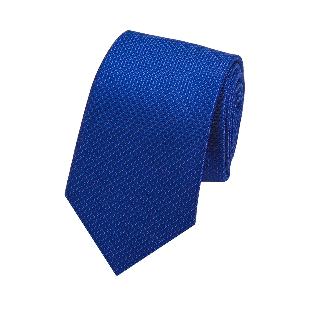 YiLi Handmade Jacquard Woven Microfiber Polyester Deep Blue Tie
