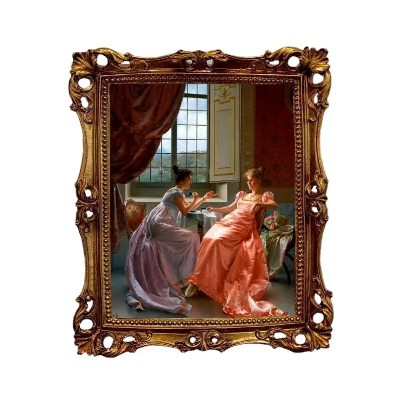 Retro European resin picture frame hanging wall rectangular picture frame table living room sofa porch decorative painting