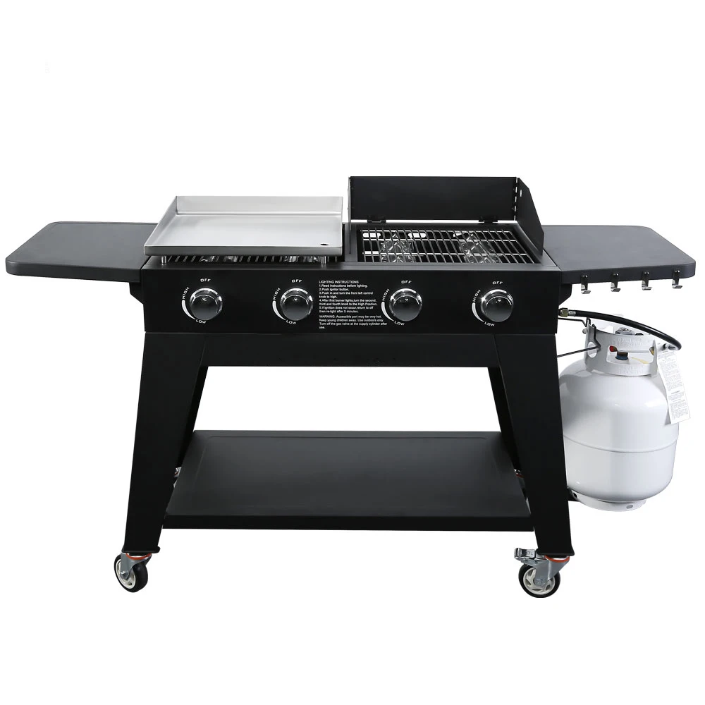 Outdoor Gas grills 4 burners propane grill plancha gas flat plate griddle grill for sale