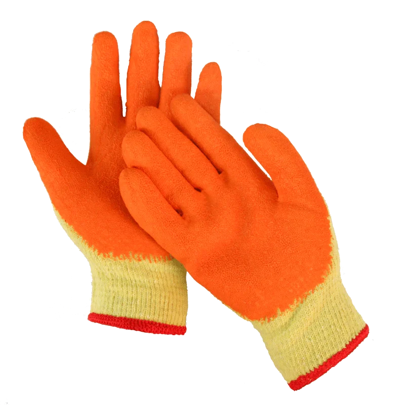 Hot Selling Industrial Grip Heavy Duty Garden Construction Cotton Liner Rubber Latex Wrinkled Safety Coated Gloves