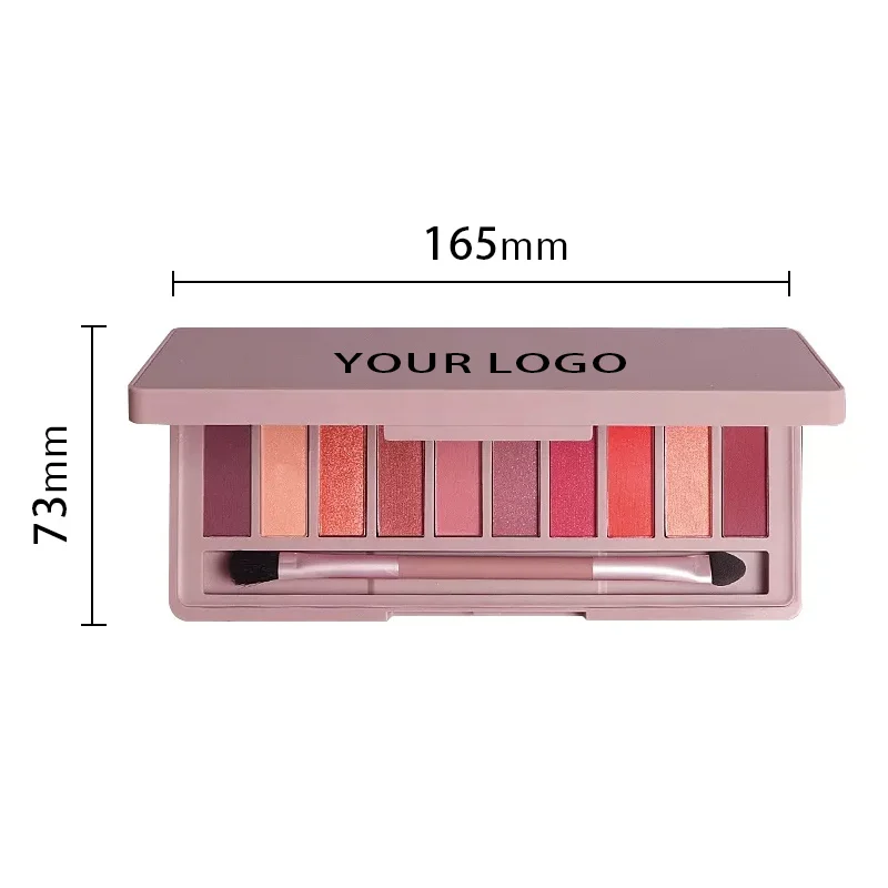SHICELLE Wholesale Custom Makeup Palette 10 Colors Pink Eye Shadow High Pigment Nude Eyeshadow with Brush