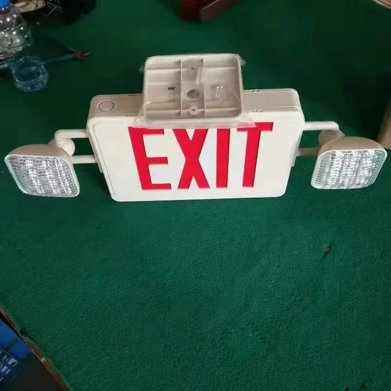 Wall hanging fire twin spot heads led emergency exit sign light