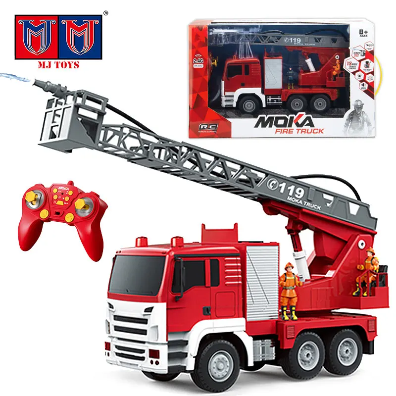 4Wd Электрический высококачественный Радиоуправляемый автомобиль игрушки радиоуправляемая пожарная машина с распылением воды и звуковыми лампами