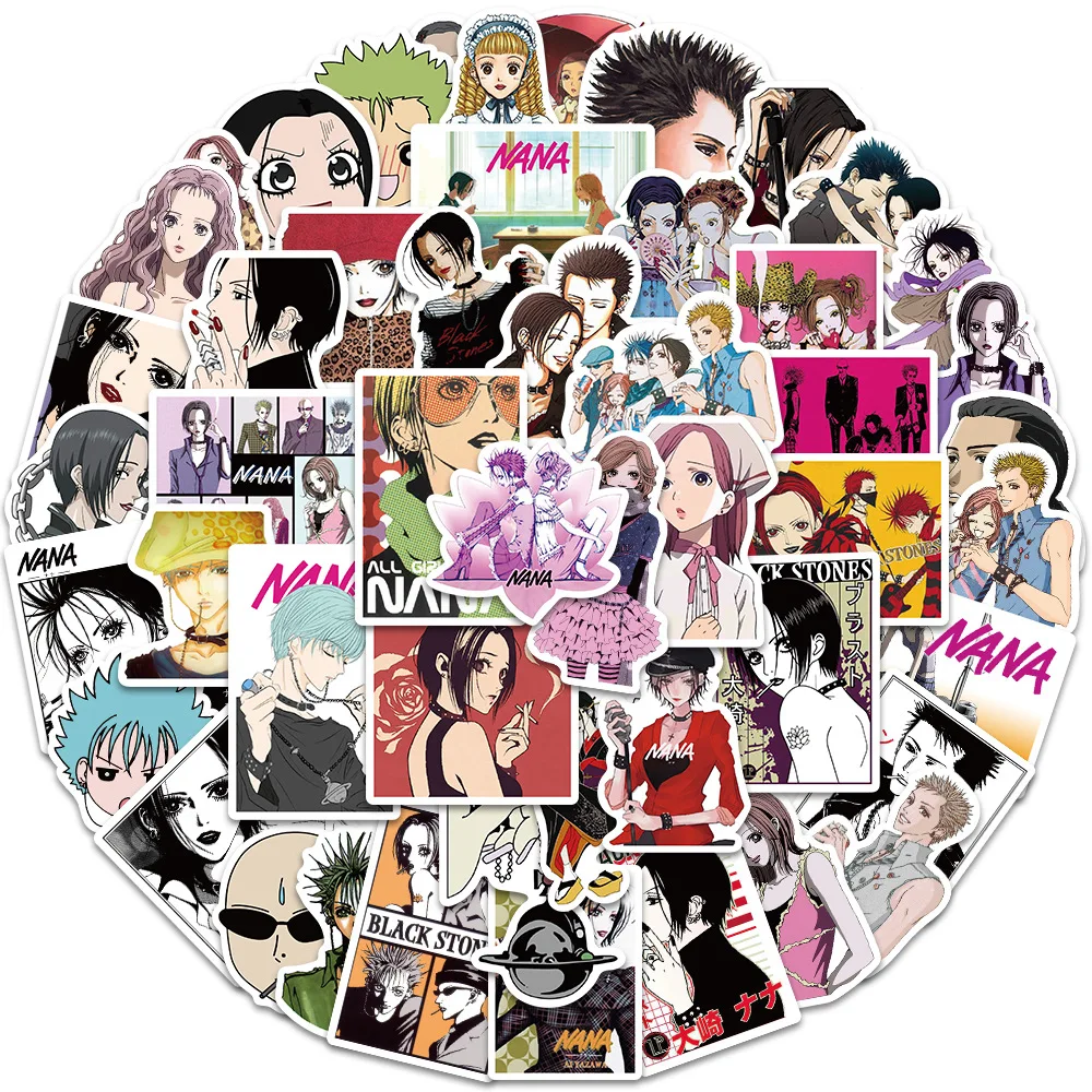 50Pcs Cartoon Anime NANA Girl Stickers Decorative Label For Luggage Laptop Guitar Helmet Skateboard Vinyl Waterproof Sticker