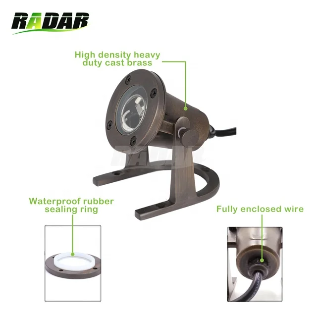 cast brass  Diving landscape garden light for underwater fountain using IP68 waterproof color bulb light can install RGB bulb
