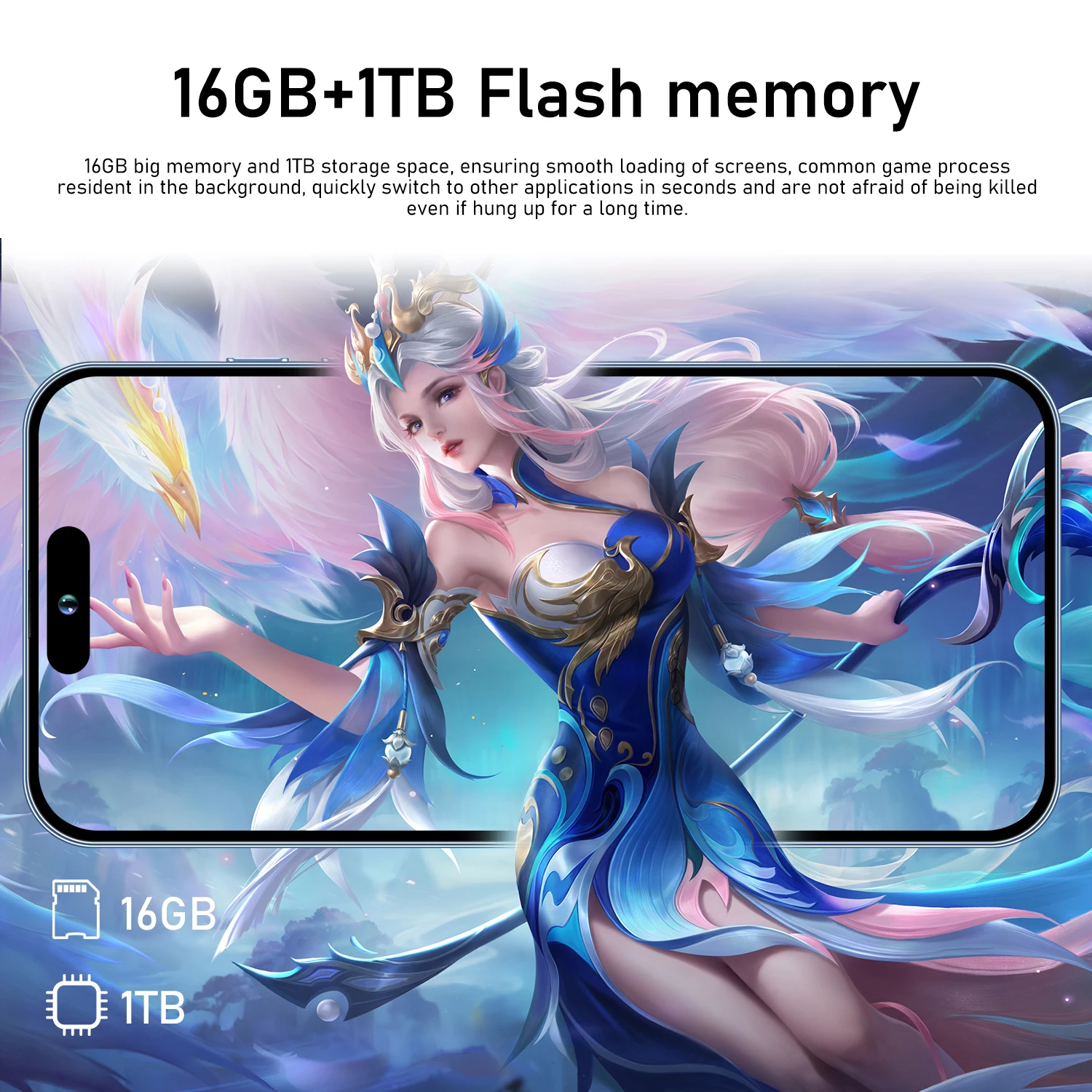 Hot Selling Phone i 15 Pro Max original 16GB+1TB 7.3 Inch Phone original full Display Android 12 Mobile Cell Smart phone