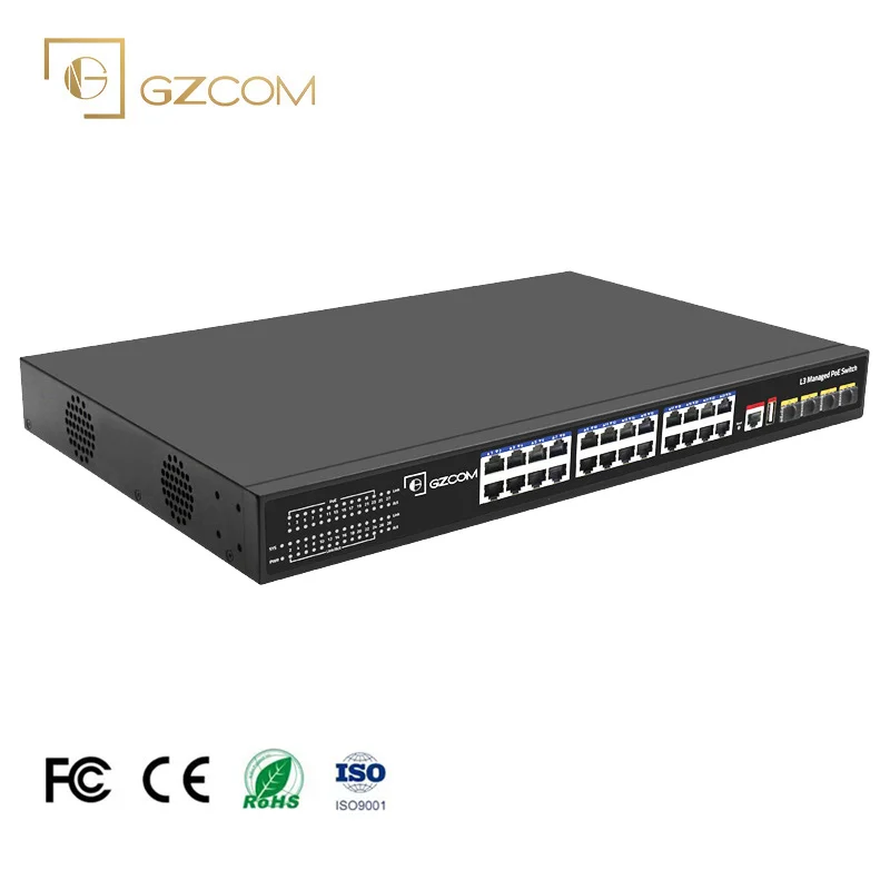 Manufacturer Wholesale L3 Managed 24 Gigabit Ethernet PoE Switch With 10g Fiber Port