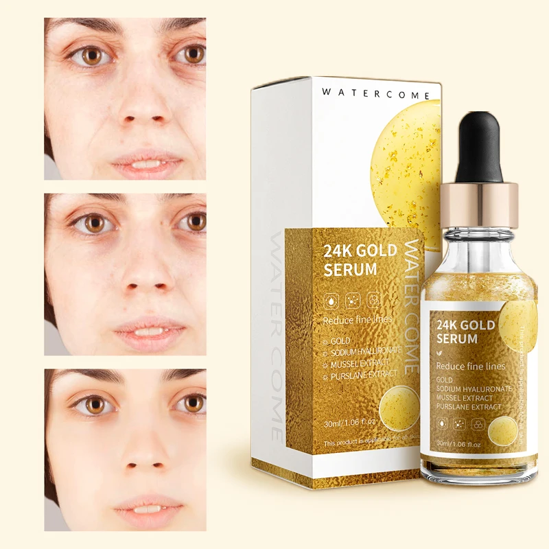 Watercome Peptide Essence 24k Gold Serum Collagen Silk Nicotinamide Wholesale 24k Gold Hyaluronic Acid Face Serum