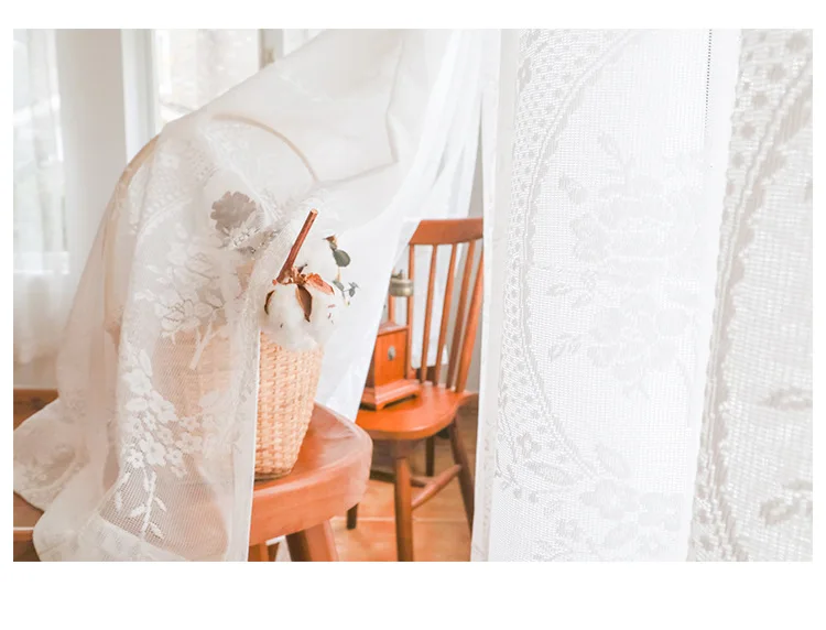 New Romantic Rose Lace Curtain Luxury For Living Room Curtains