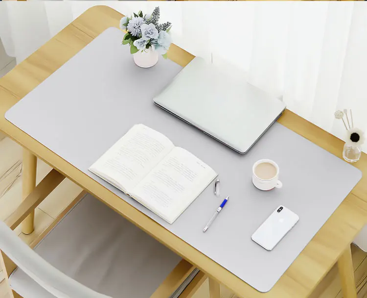 Custom deskmat Any Size Double-sided waterproof PU leather computer desk mat mouse
