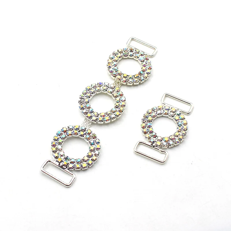 Newest Black Big Crystal Bikini Connectors Rhinestone For Swimsuit Crystal Buckle Swimwear Bra Accessory Clothing Footwear