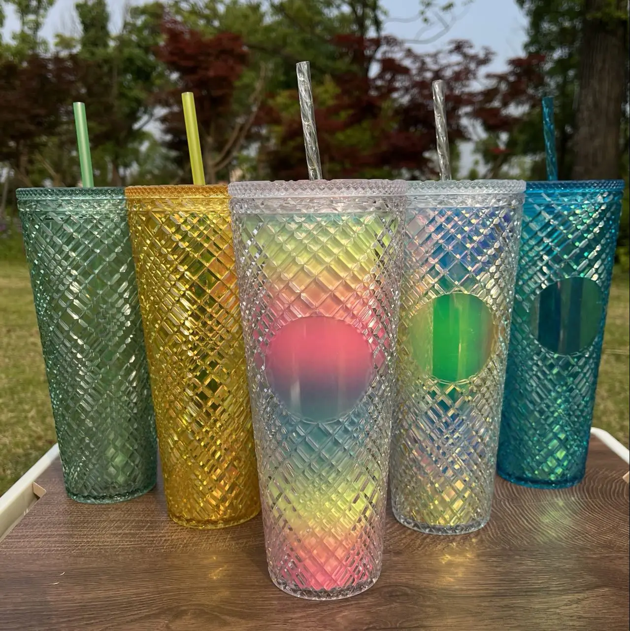 Новинка 2022, кружка с драгоценными камнями 24 унции, кружка с двойными стенками для холодного кофе, кружка с алмазным стержнем, кружка с соломинкой