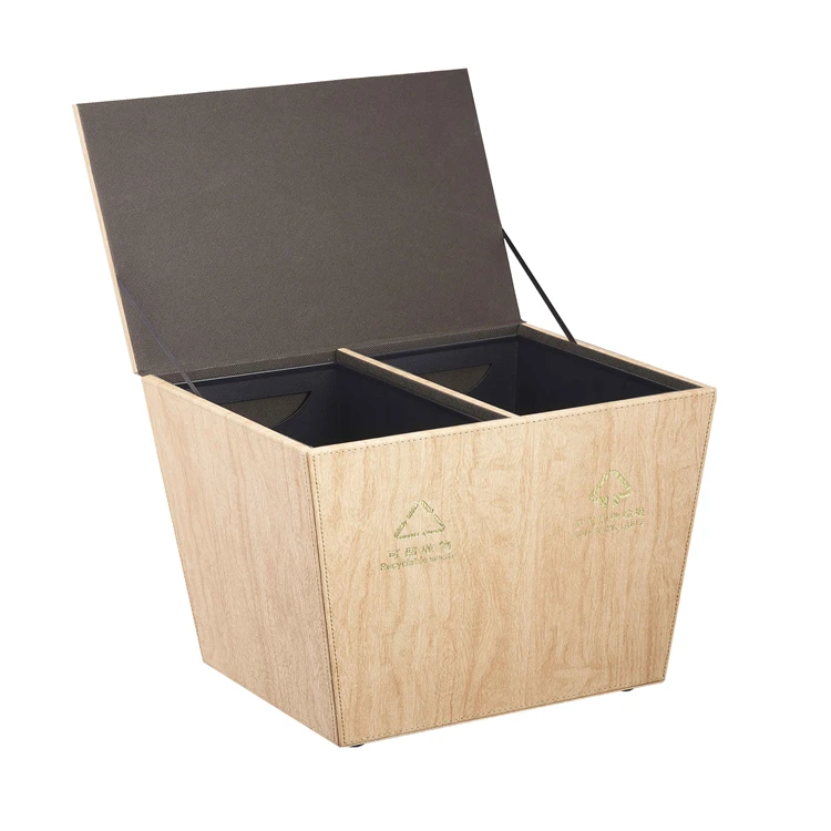 Лидер продаж бумажная корзина с 2 отделениями мусорная для кожаных отходов гостиниц номеров