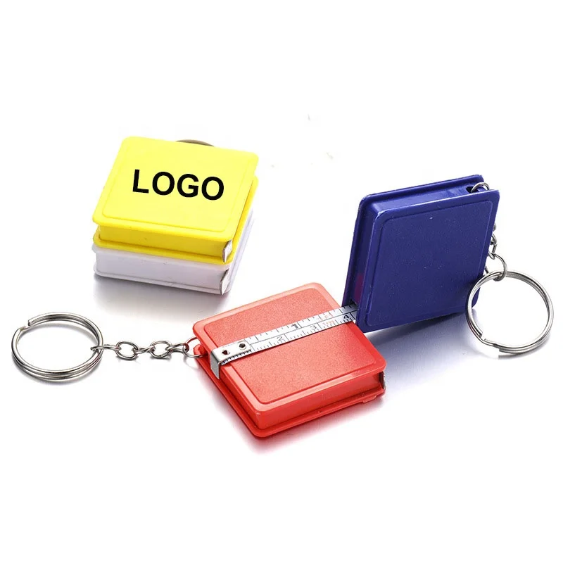 Cheap Customized Mini Square Measuring Tapes Keychain Retractable Tailor Tape Measure
