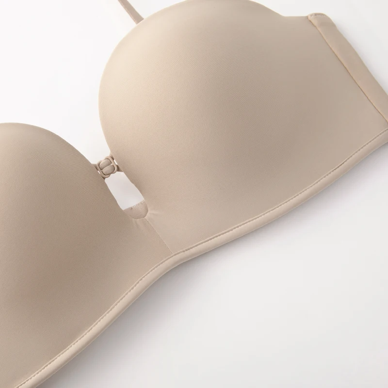 One-piece Push-up Soft Breathable Cups Convertible Straps Bras Non-slip Invisible Soft Underwire Bras Women Romantic Adults