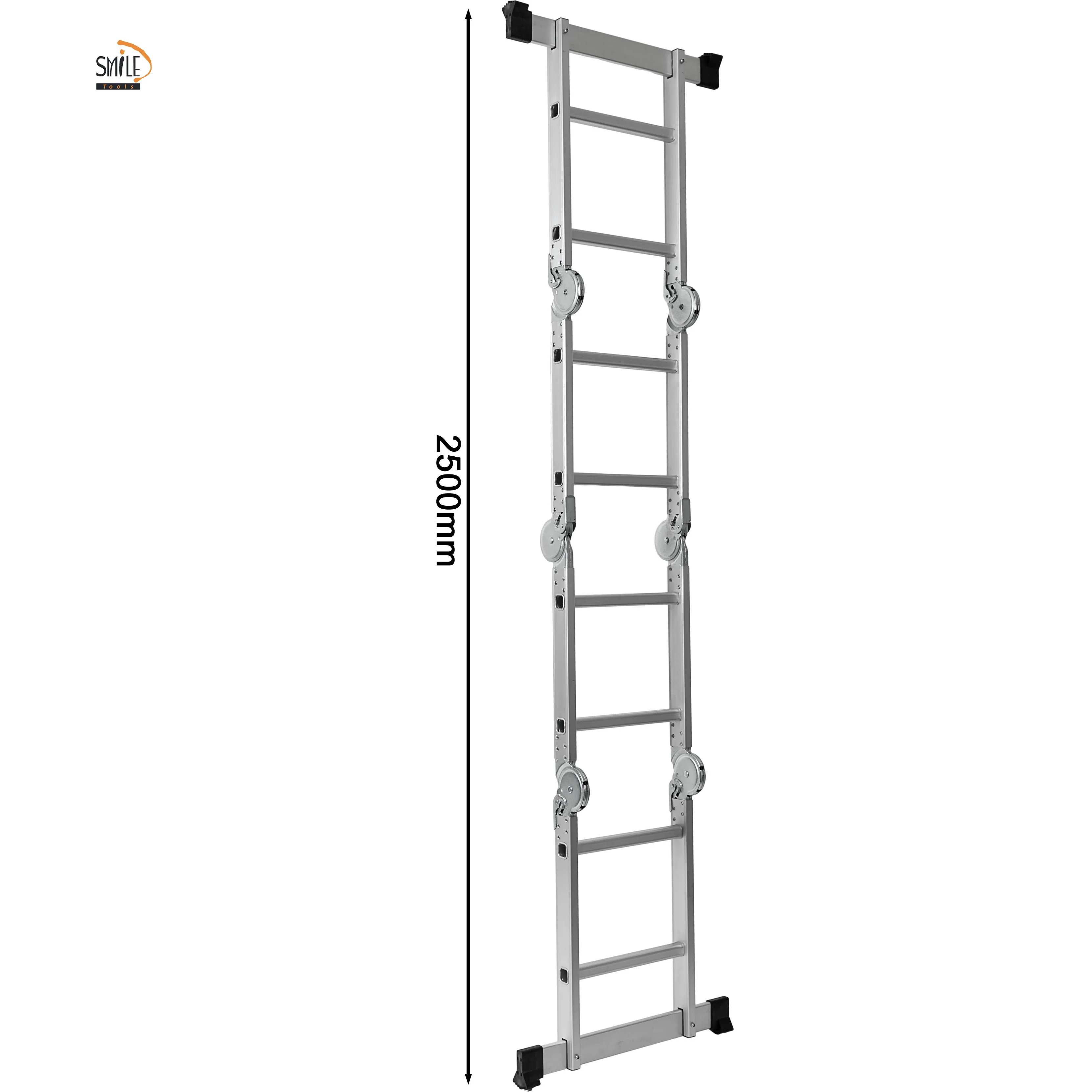 Portable Multi-Folding Scaffold Aluminum Ladder Telescopic Indoor/Outdoor Household Feature Industrial Design EN131 Certified