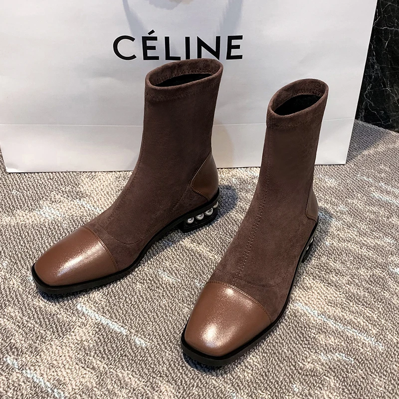 Women Shoes autumn winter Boots ankle fashion comfortable genuine leather round toe For The Latest new Classical
