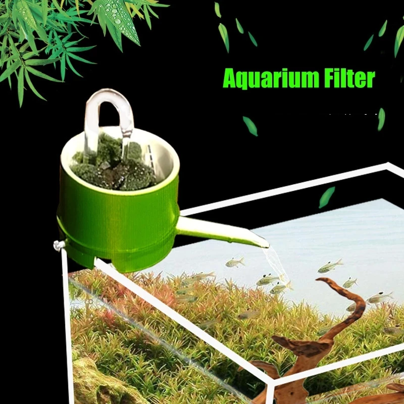 ABS Aquarium Filter Box Bamboo Tube Type Water Flow Device Small Top-mounted External 3-IN-1 Fish Tank Filter Water Purification