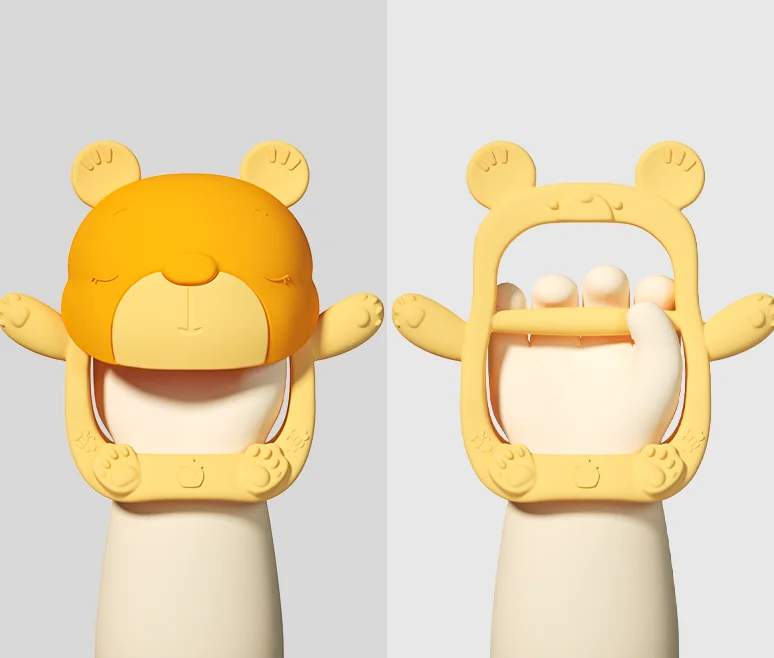 Baby Anti-eating Hand Teether Kids Silicone Toys BPA Free  Infant Chew Teething Toys Hand Protection 0-12Month Soft baby teether