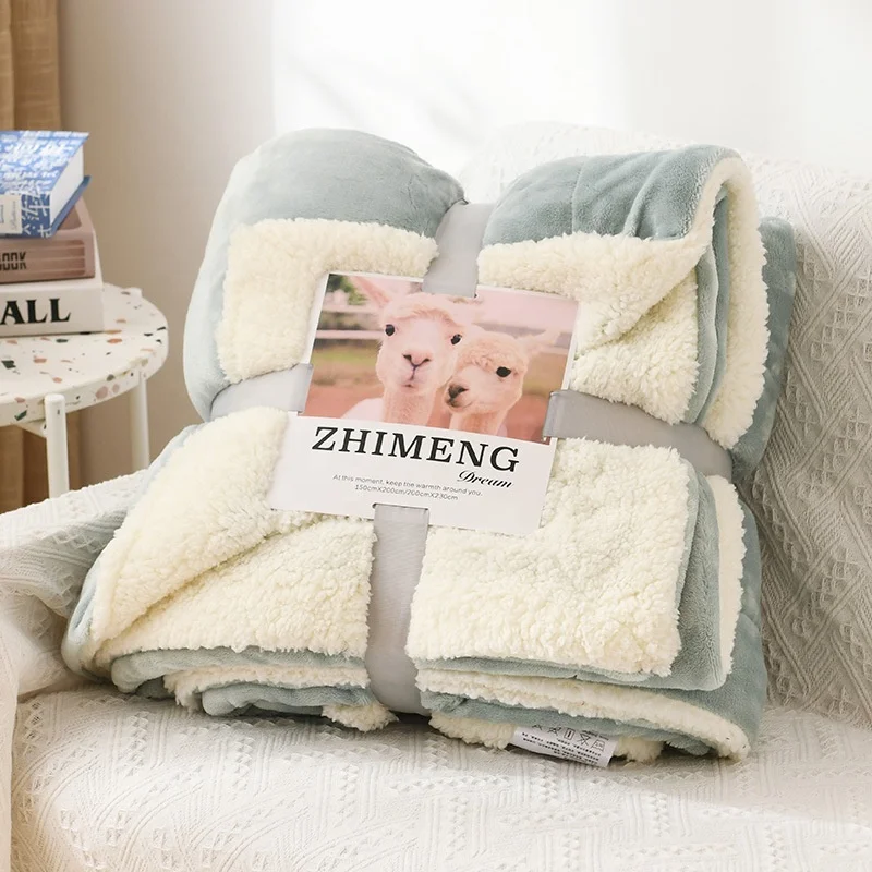 2022 Newest double layers cashmere fur fleece Blanket for kids