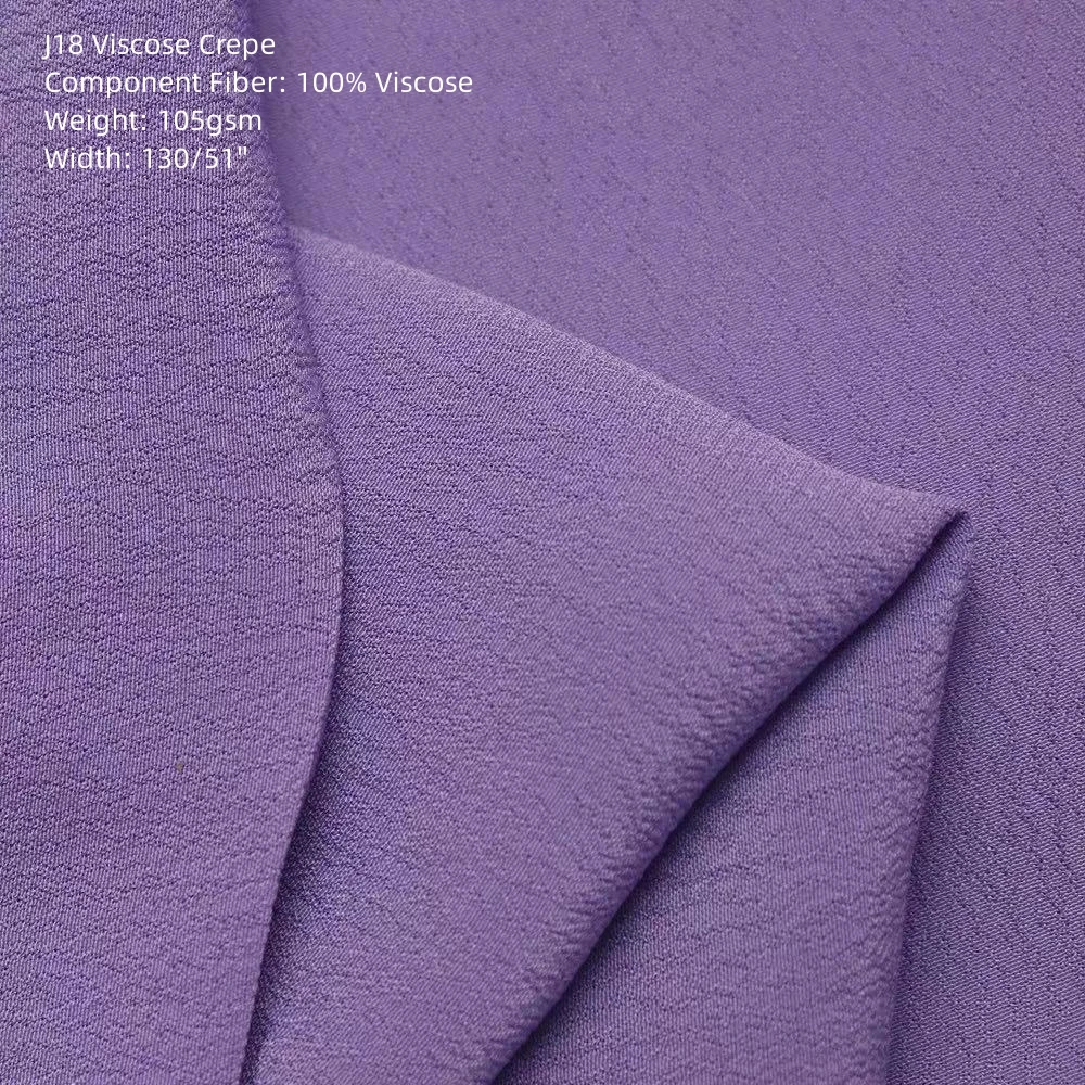 J18 100% Viscose Crepe Chinese Factory Fashion Fabric