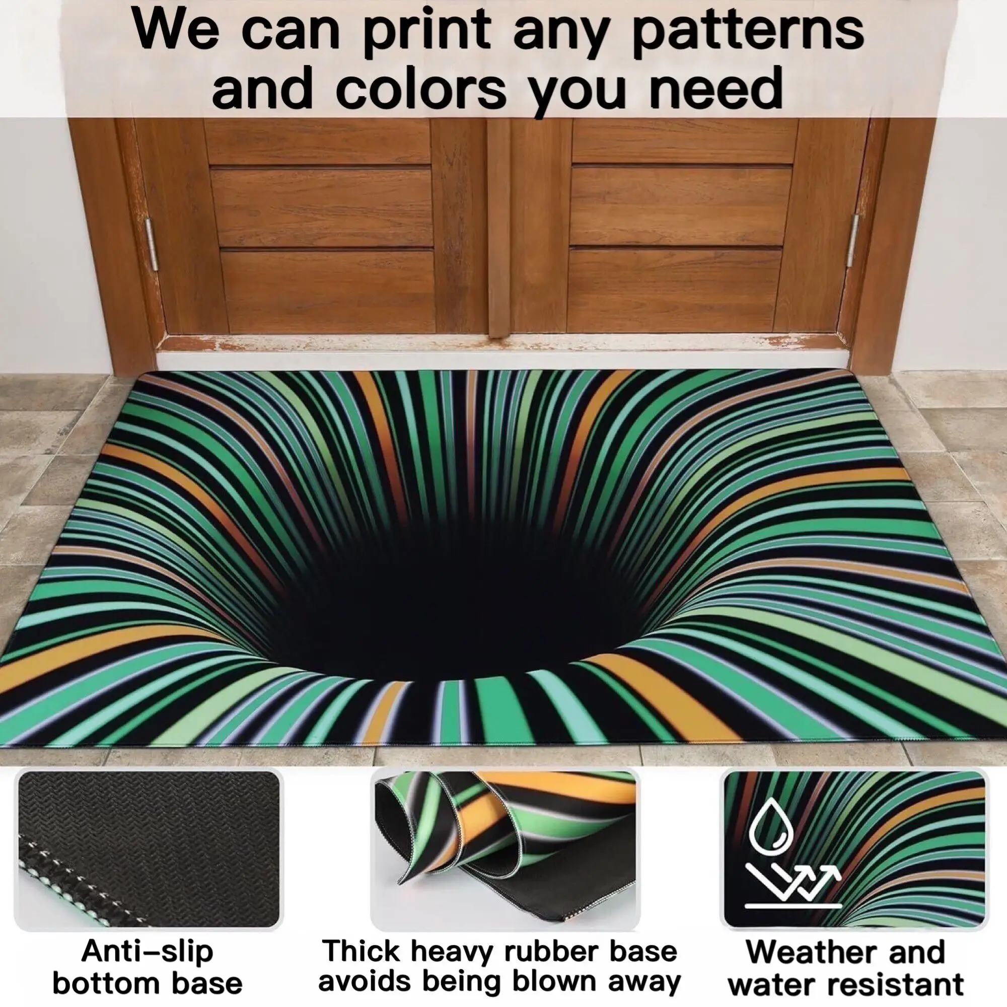 Custom customized 3D printing Doormats anti slip doormat high quality custom door mat