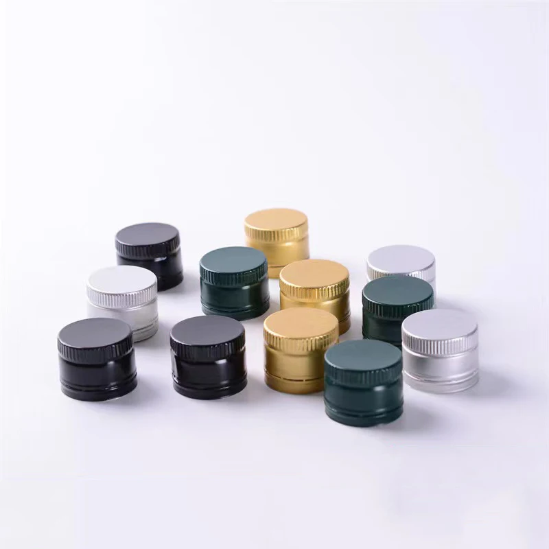 gold silver black aluminum screw cover for glass bottles