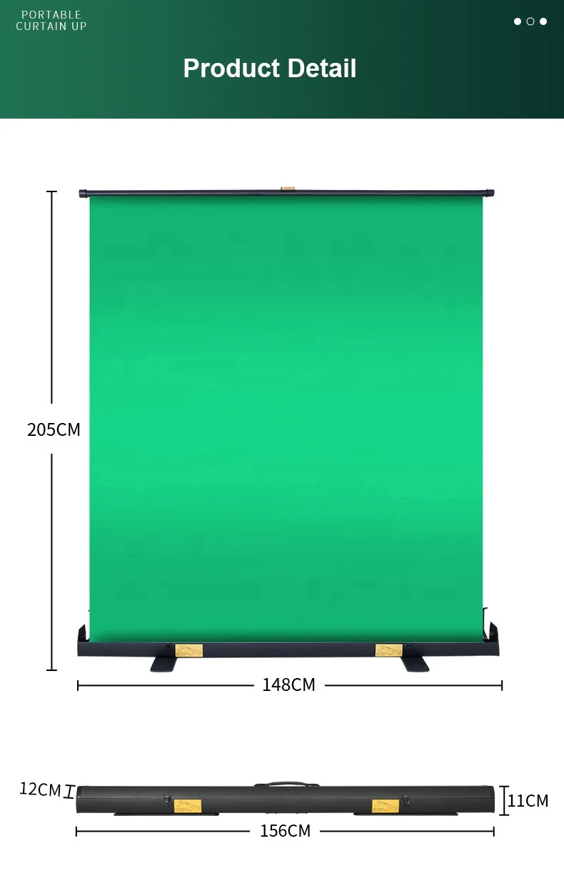 Portable 59in x 79in Collapsible Chroma Key Panel, 10 Second Setup Retractable Green Screen Background