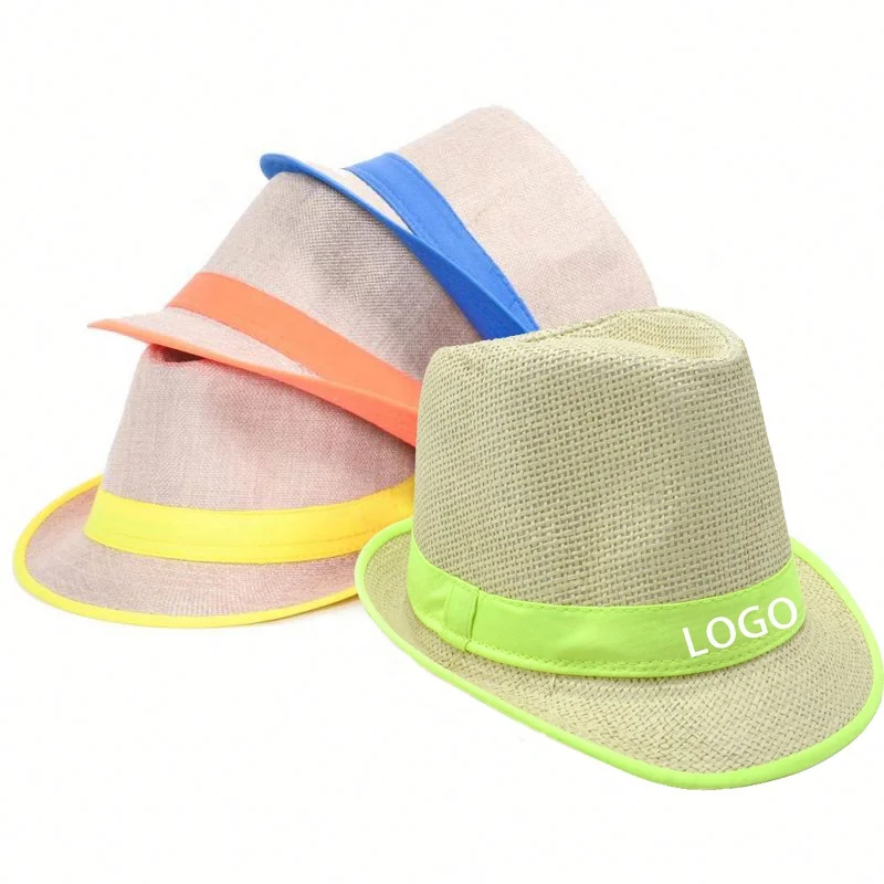 Мужская Летняя Пляжная соломенная шляпа с узкими полями Соломенная Шляпа Fedora Шляпа красочные Панамская соломенная шляпа