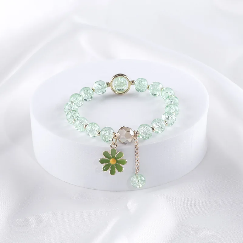 New DIY small daisy flower jewelry fashion ladies small fresh crystal beaded bracelet