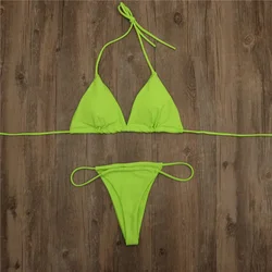 Custom Private Label Mature Brazilian Mini String Thong Extreme Micro Women Swimwear Sexy ultra super mini bikini