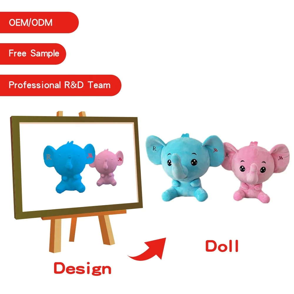 custom plushie art design Animal plush toys plush Embroidery face soft stuffed animal Promotional bulk logo turn plush toys