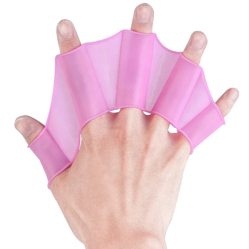 Foldable silicone swimming hand webbed flippers fins paddle gloves frog shaped hand glove
