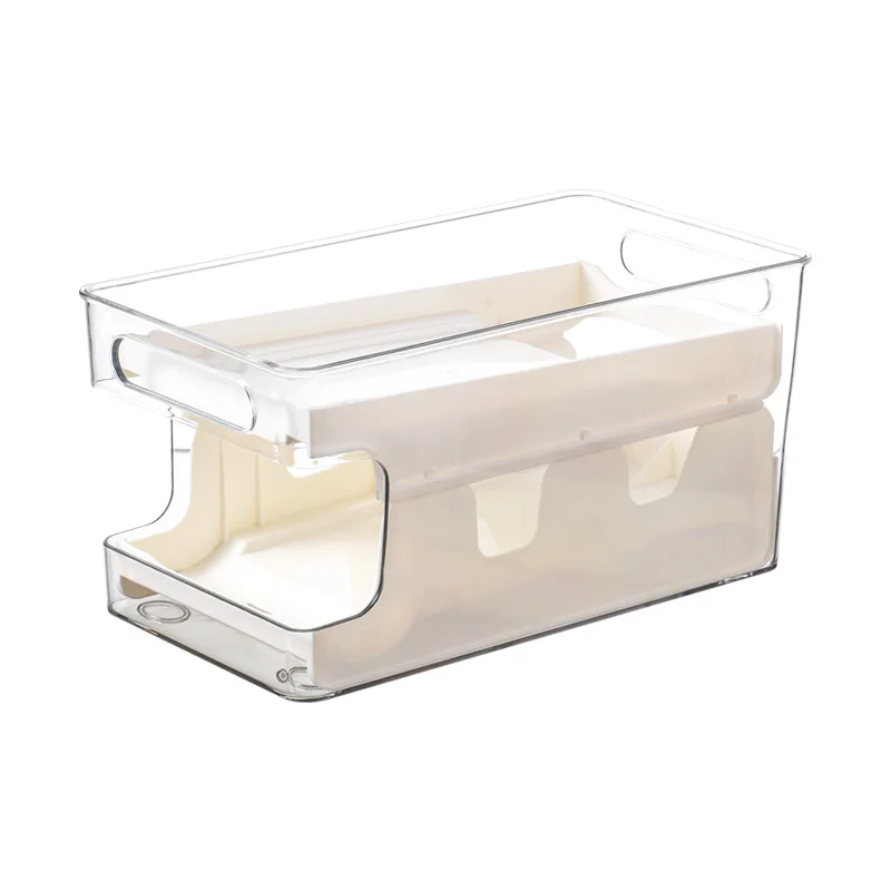Fridge Clear Can Organizer Stackable Beer Beverage Box Rolling Plastic Soda Can Drink Holder Storage Dispenser