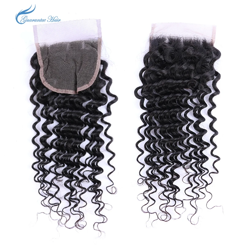 Deep wave stles lace closure with baby hair from 8inch to 22inch factory price human Guaranteehair 4*4 lace closure human hair
